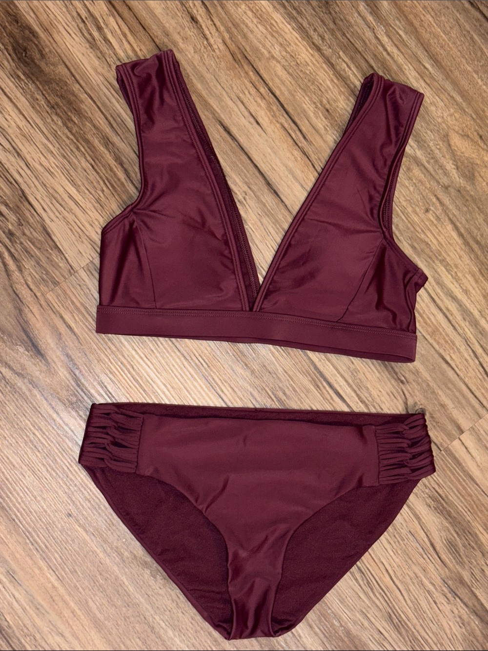 Body Glove Burgundy Deep V Bikini Set